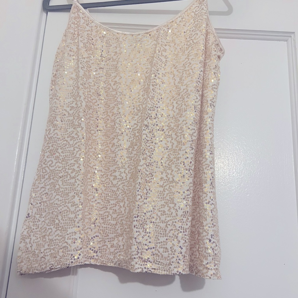Dots shimmer tank top. 2X